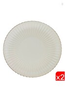 Kütahya Porselen Bone Luz Altın File Pasta Tabağı 21 CM 2'li