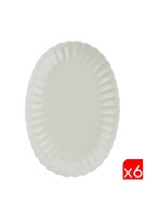 Kütahya Porselen Bone Luz Krem Kayık Tabak 28x19 CM 6'lı BNLZF28KY00