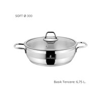 Sofram Soft 30 CM Basık Tencere Gümüş