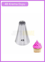 Jet's Home 4B Açık Yıldız Desen Krema Duyu Büyük Boy Pasta Duyu Paslanmaz Çelik Krema Torbası Ucu 2.5x1.2x3.8 cm