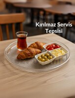 Jet's Home Sunum Tepsisi Kırılmaz Çay Tepsisi BPA Free Servis Tepsisi Şeffaf 39x39 CM