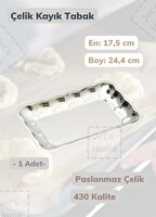 Jet's Home Köşeli 24.4 CM  Paslanmaz Çelik Tabak