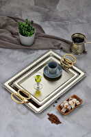 Cooker 2'li Metal Dikdörtgen Sunum Tepsisi 50x32 CM ve 44x25 CM