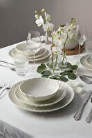 Kütahya Porselen Bone Luz From 4 Kişilik 12 Parça Krem Yemek Takımı