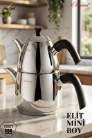 Elegant Elit Mini Boy Bakalit Kulplu Çaydanlık Takımı Siyah