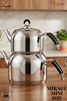 Elegant Mirage Mini Boy Silikonlu Çelik Kulplu Çaydanlık Takımı