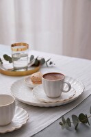 Kütahya Porselen Bone Luz Kahve Fincan Takımı 90 CC Altın Yaldızlı 4 Parça 2 Kişilik