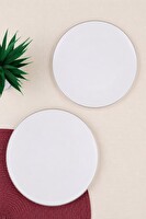 Tabak Evi Porselen Chic Platin Yaldızlı Servis Tabağı 24.50 CM 2'li