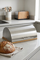Cooker Silvora Metal Kapaklı Bambu Tabanlı Ekmek Kutusu CKR4542