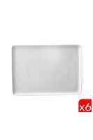 Kütahya Porselen Dikdörtgen Tabak Kırık Beyaz 18x13 CM 6'lı TAN18X13DU00