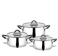 Serenk Modernist 6 Parça 18-10 Paslanmaz Çelik 18-22-26 CM Çelik Tencere Seti