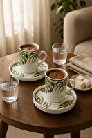 Tabak Evi Porselen Jungle Kahve Fincan Takımı 90 CC 4 Parça 2 Kişilik