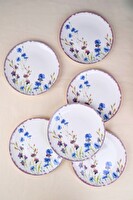 Tabak Evi Porselen Morden Pasta Tabağı Seti 19.50 CM 6 Kişilik 6 Parça
