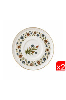 Tabak Evi Porselen Lalezar Altın Yaldızlı 12 CM Taban Çapı 5 CM 2'li Çay Tabağı