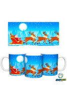 Ghostbastır Design Noel Baba ve Geyikleri | Yılbaşı Kupa Bardak - 1 Adet K0633