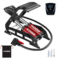 Kobb KB5402D Çift Pistonlu Dokunmatik Dijital Basınç Göstergeli Ayak Pompası - Taşıma Kılıfı