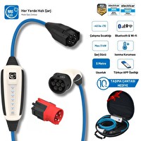 Nrgkick Basic Plus Set Çantalı 16A 11kW 5 m WiFi Bluetooth AC Mobil Monofaz Ve Trifaz Şarj Cihazı Wallbox