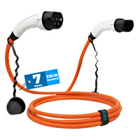 Hims EMEF-22T2-TB-7 22kW Tip 2 Soketli Turuncu Elektrikli Araç Şarj Kablosu - 7 M