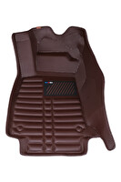 Mega Oto Market Audi A6 2002-2018 İle Uyumlu Dikişsiz (Press) Kahverengi 5D Deri Havuzlu Paspas