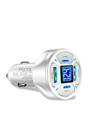 Zuidid LED Dijital Ekranlı 2 USB - 2 Type-C Portlu Beyaz Hızlı Araç Şarjı