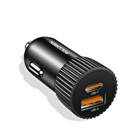 Rocoren 48W Çift Portlu USB Type-C ve USB-A Araç İçi Hızlı Şarj Cihazı
