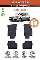 Pikas Havuzlu 3D Siyah Paspas Takımı - Opel Astra H Sedan 2004-2009 Arası 3D Havuzlu Paspas