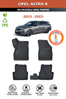 Pikas Havuzlu 3D Siyah Paspas Takımı - Opel Astra K 2015-2022 Arası 3D Havuzlu Paspas