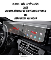 Uniqanatolia Renault Clio Esprit Alpine 2026 Hayalet Gösterge ve Multimedya Uyumlu Nano Ekran Koruyucu