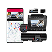 Lingdu V630 4K 3 Kameralı Ön - Arka - Kabin Akıllı Araç Kamerası