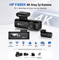 HP F499x 4K Araç İçi Ön ve Arka LCD Ekran Wi-fi Kamera (Distribütör Garantili)