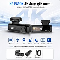 HP F499x 4K Araç içi LCD Ekran Wi-fi Kamera (Distribütör Garantili)