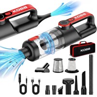 Kobb KBV20 12 Volt Li-ion Şarjlı Kömürsüz Motor Hibrit Araç Süpürgesi - 8 Parça Aksesuar Seti - Taşıma Çantası