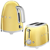 Smeg 50's Style Special Edition KLF03GOEU Altın Kettle ve 1x2 TSF01GOEU Altın Ekmek Kızartma Makinesi Seti