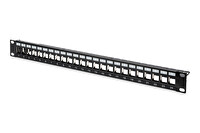 Digitus RAL9005 Zırhlı 24 Port Blank Boş Patch Panel 1U Sunucu Ekipmanı - Siyah