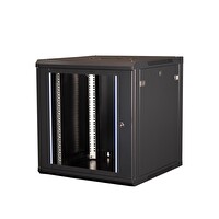 Lande - 12U 19" Duvar Tipi Rack Kabinet Genişlik: 600 MM Derinlik: 600 MM Siyah
