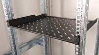 Lande 19" 1U Sürgülü Rack Raf 400 MM Derinlik Siyah