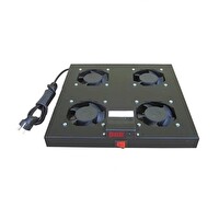 Setrack 19" 4x220 VAC 4’lü Termostatlı Mekanik Fan Modülü