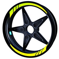 Çınar Extreme Floresan Sarı Moto Gp İç Jant Şeridi Sticker
