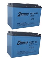 Orbus 12V 80 Amper 2'Lİ Pkaet Jel Elektrikli Bisiklet (e-bike) Aküsü Ebatlar : 223x121x174 (2025 Üretim)