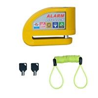 GP Kompozit DSK004 Universal Alarmlı Motosiklet Disk Kilidi Sarı