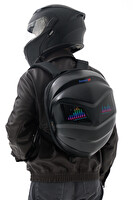 Zampago Sert Kasa USB Şarj Girişli Karbon Fiber LED Gözlü Akıllı Motosiklet Sırt Çantası