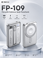 Remax FP-109 Jovial 10000 mAh 22.5W MagSafe Apple Watch Destekli Kablosuz Şarjlı Katlanır Standlı Powerbank