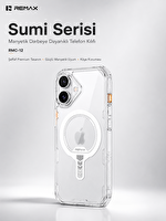 Remax RMC-12 Sumi Series Apple iPhone 17 MagSafe Uyumlu Şeffaf Kılıf Darbe Emici Askeri Sınıf Koruma