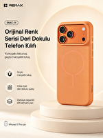 Remax RMC-11 Apple iPhone 17 Pro MagSafe Uyumlu Metal Tuşlu Premium Kılıf Turuncu