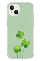 Le Balvo iPhone 13 - 14 Uyumlu Üçlü Yonca Baskılı Silikon Kılıf