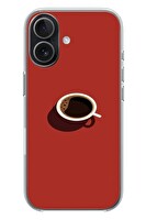 Le Balvo iPhone 17 Uyumlu Sade Kahve Kupası Baskılı Silikon Kılıf