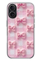 Le Balvo iPhone 17 Uyumlu Pembe Kurdeleler Baskılı Silikon Kılıf