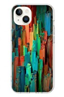 Le Balvo iPhone 13 - 14 Uyumlu Dikey Renkler Baskılı Silikon Kılıf