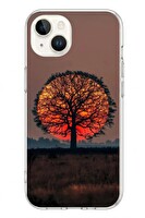 Le Balvo iPhone 13 - 14 Uyumlu Güneşe Denk Gelen Ağaç Baskılı Silikon Kılıf
