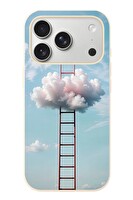 Le Balvo iPhone 17 Pro Uyumlu Buluta Çıkan Merdiven Baskılı Silikon Kılıf